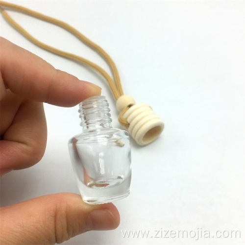 5ml clear round hanging glass car perfume bottle